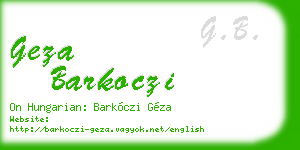 geza barkoczi business card