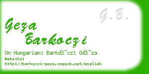 geza barkoczi business card